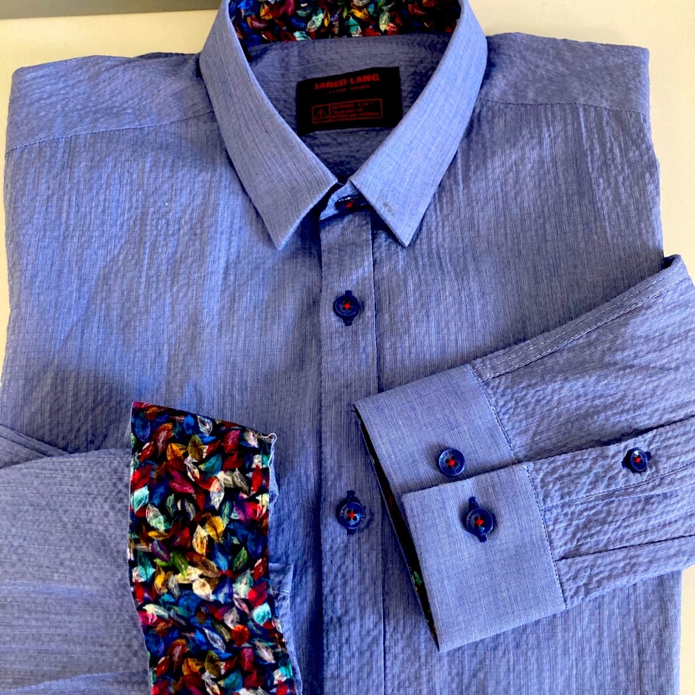 Jared Lang Men’s Contrast-Reverse shirt.NEW
